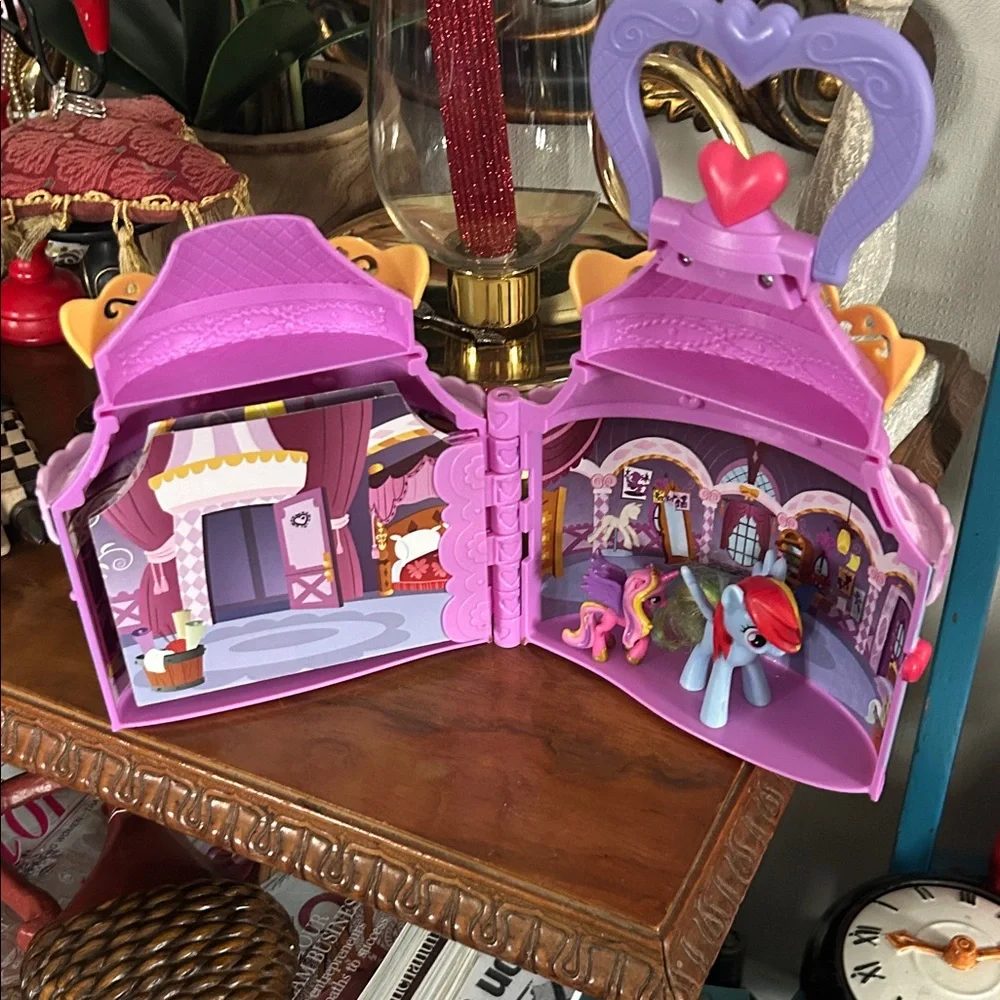 Purple and Pink Toy Castle with Heart Handle